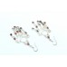 Earrings Silver 925 Sterling Dangle Drop Women Garnet Stone Handmade Gift B651